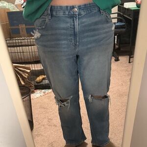 American Eagle Outfitters Ripped Blue Boyfriend Jeans